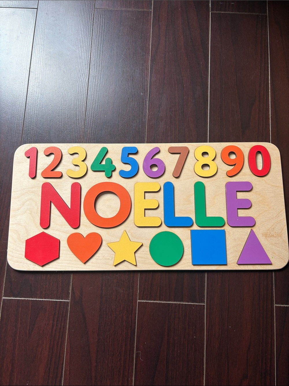 Wooden Colorful Numbers, Letters & Shapes Puzzle - Multicolor Kids Toy